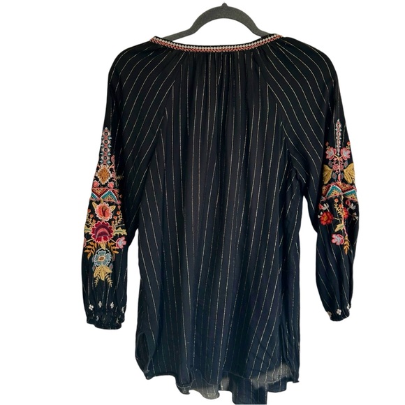 Johnny Was Embroidered Black Blouse. Roomy Sz S - Picture 3 of 10
